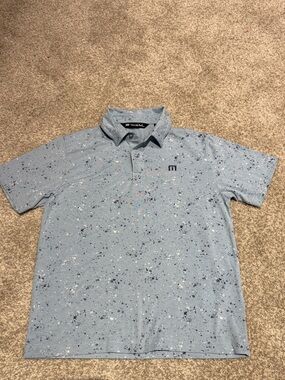 Travis Mathew Light Blue Speckled Golf Polo